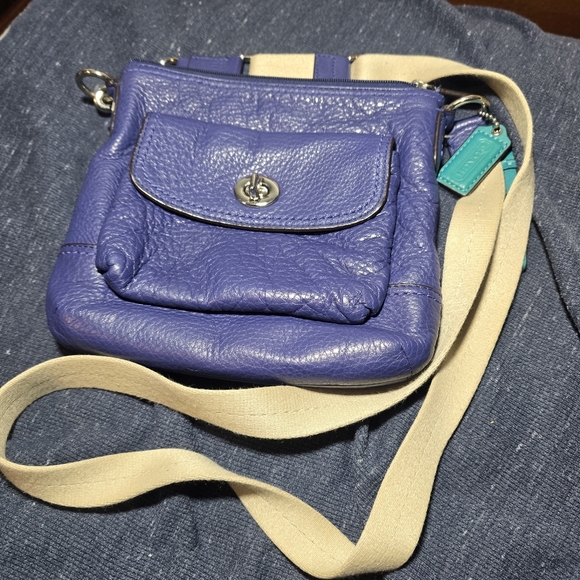 Coach Handbags - Coach PARK LEATHER SWINGPACK Blue Tourqoise Crossbody